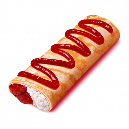Блин чизкейк с клубникой